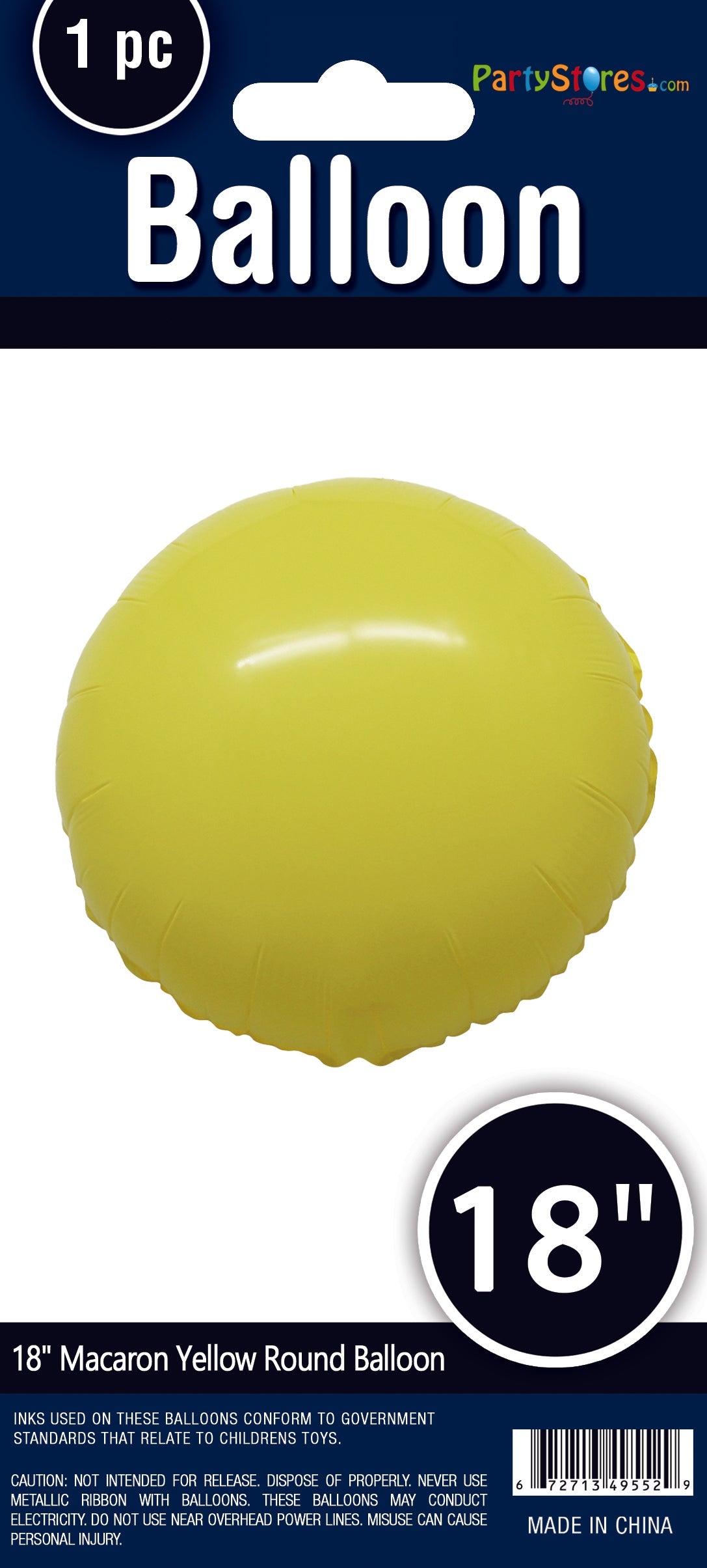 18" MACARON YELLOW ROUND