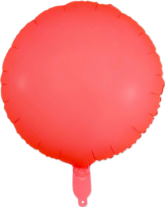 18" red neon round balloon