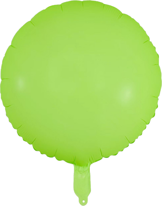 18" green neon round balloon