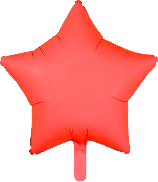 18" red neon star balloon