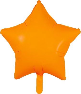 18" orange neon star balloon