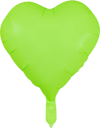 18" green neon heart balloon