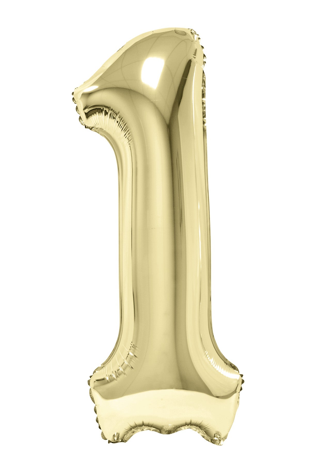 34" slim white gold number 1 balloon