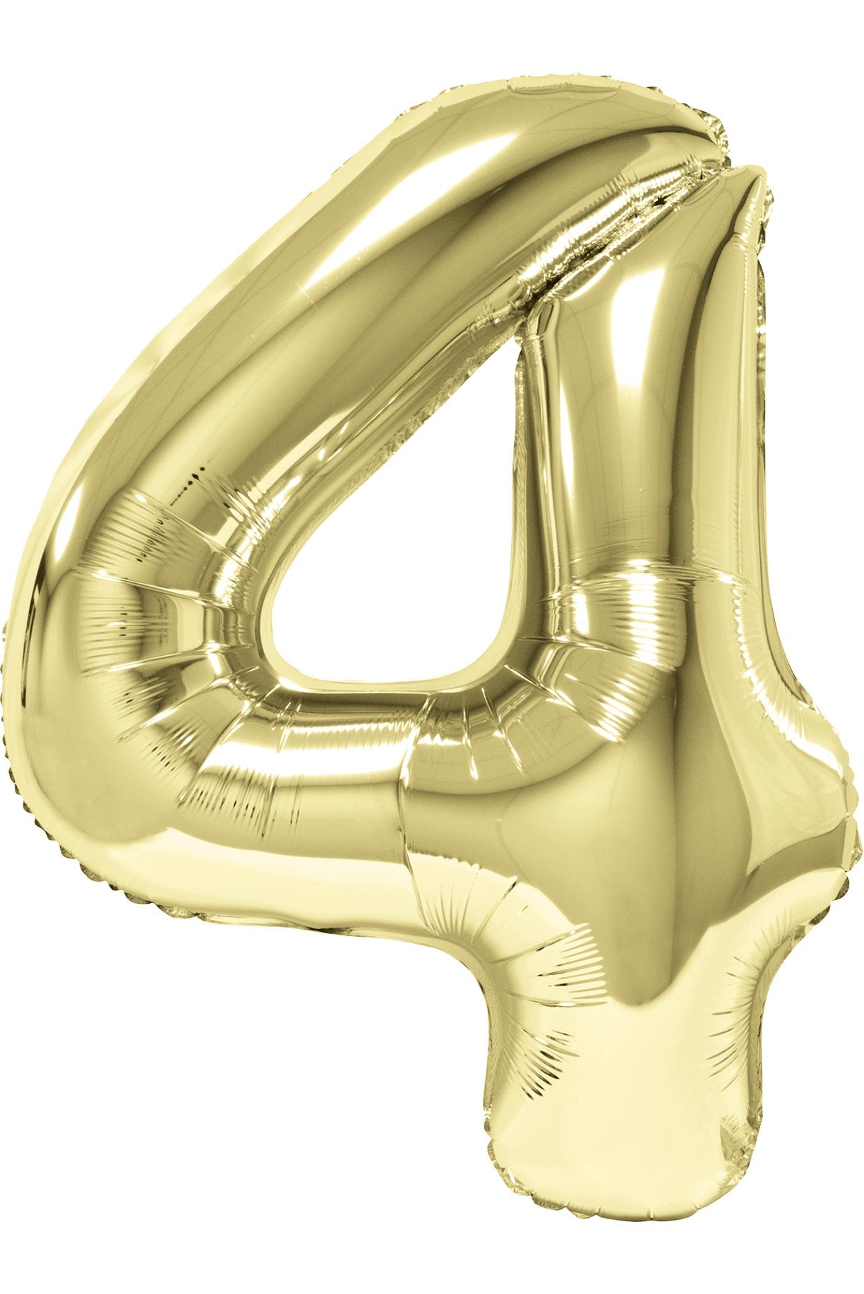34" slim white gold number 4 balloon
