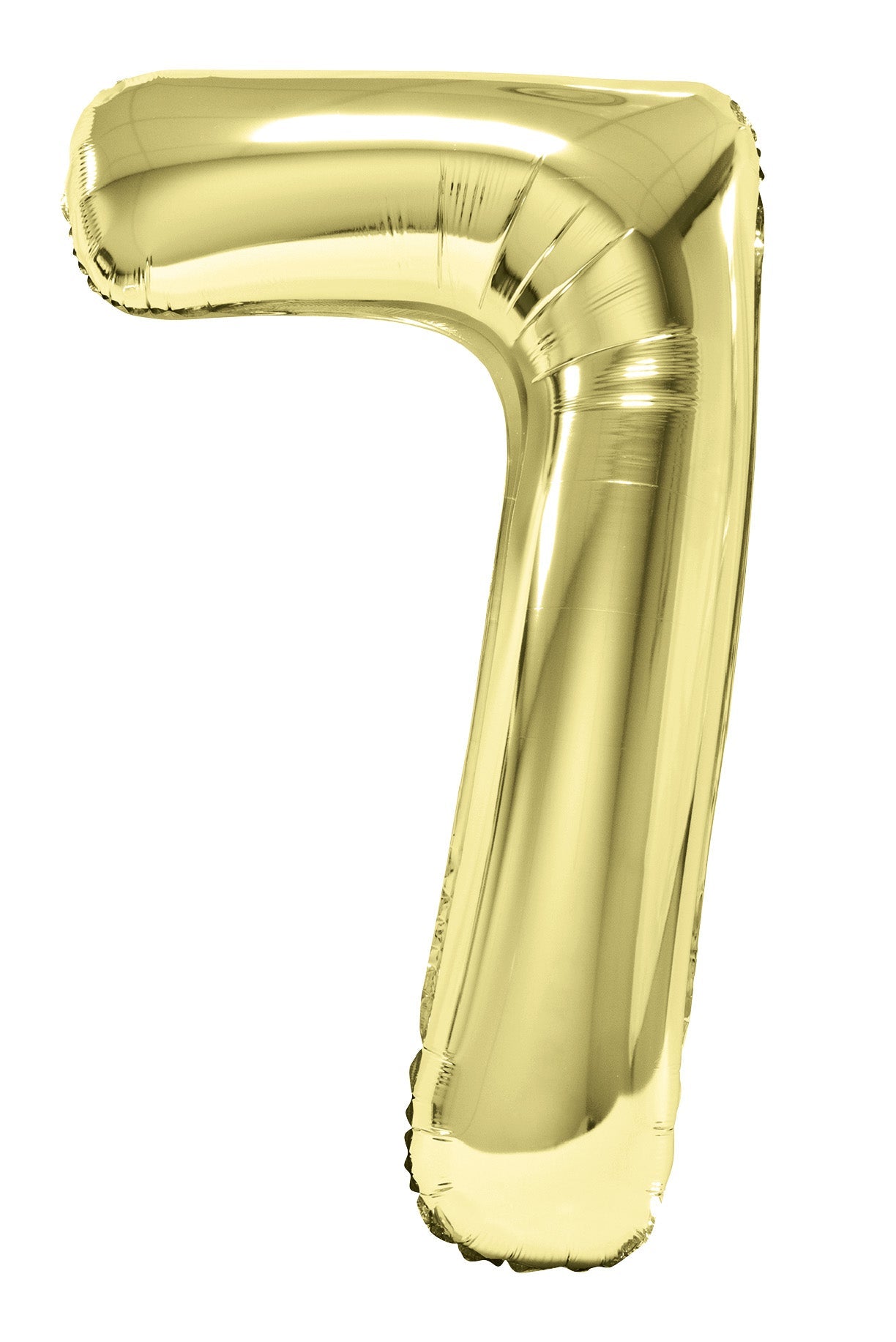 34" slim white gold number 7 balloon