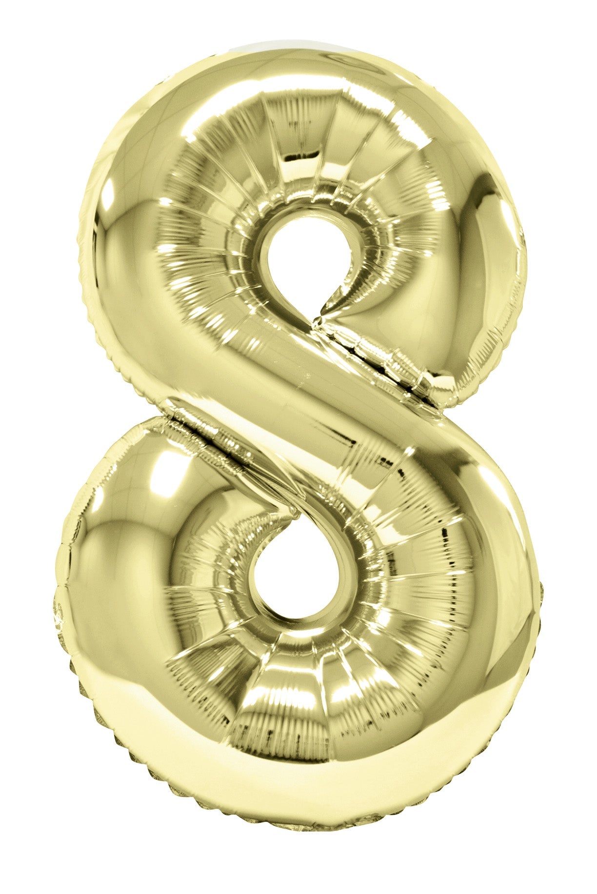 34" slim white gold number 8 balloon