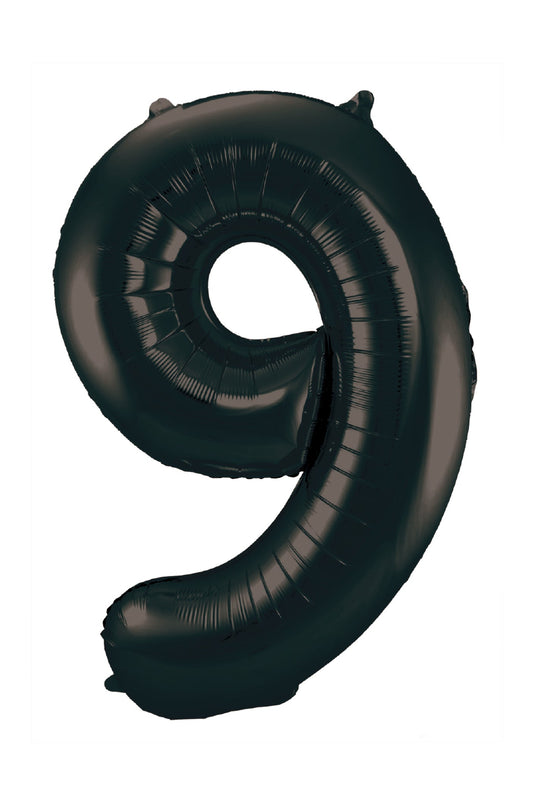 34" slim black number 9 balloon