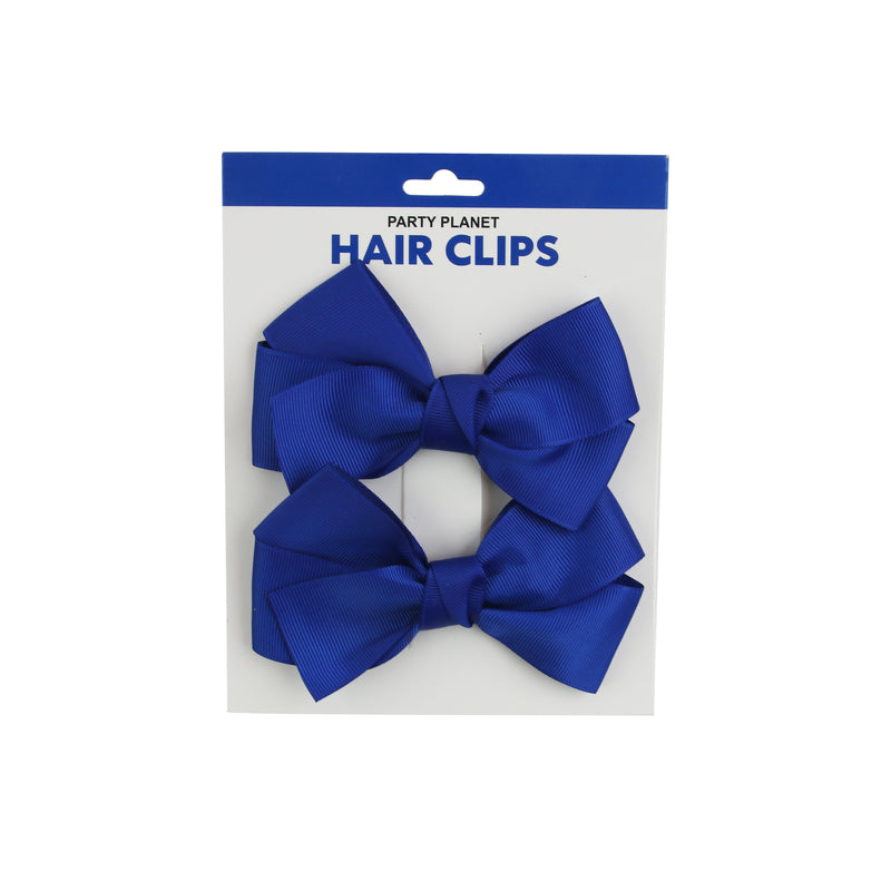 Bow Hair Clip – Blue - alternate view