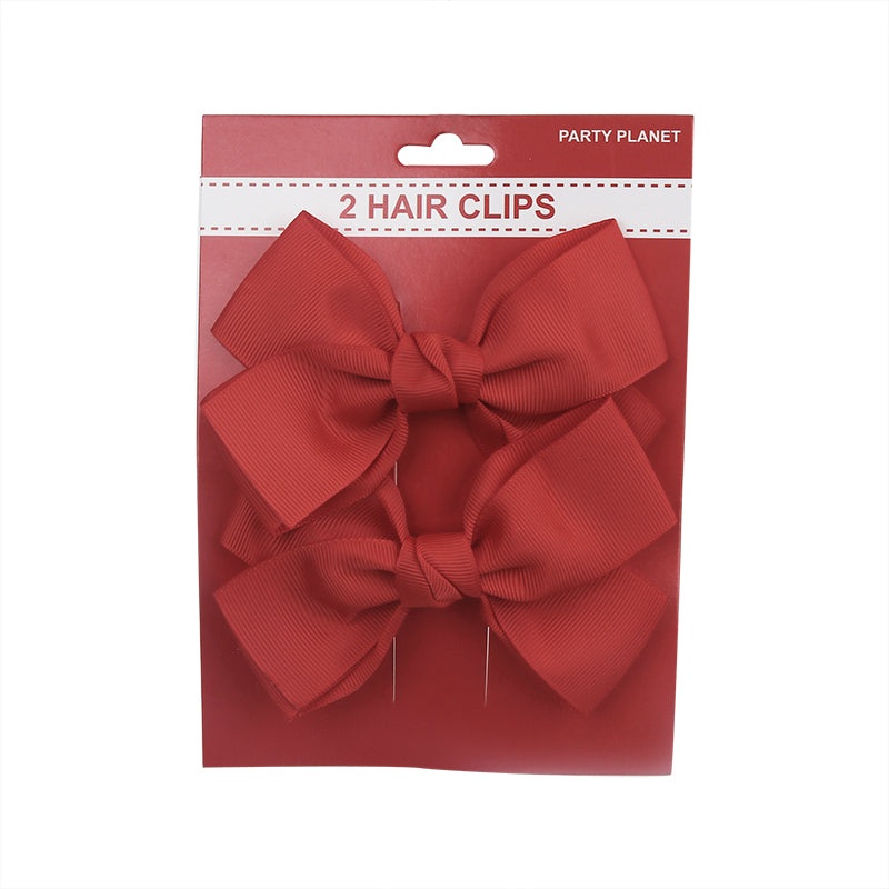 Bow Hair Clip – Red - alternate view