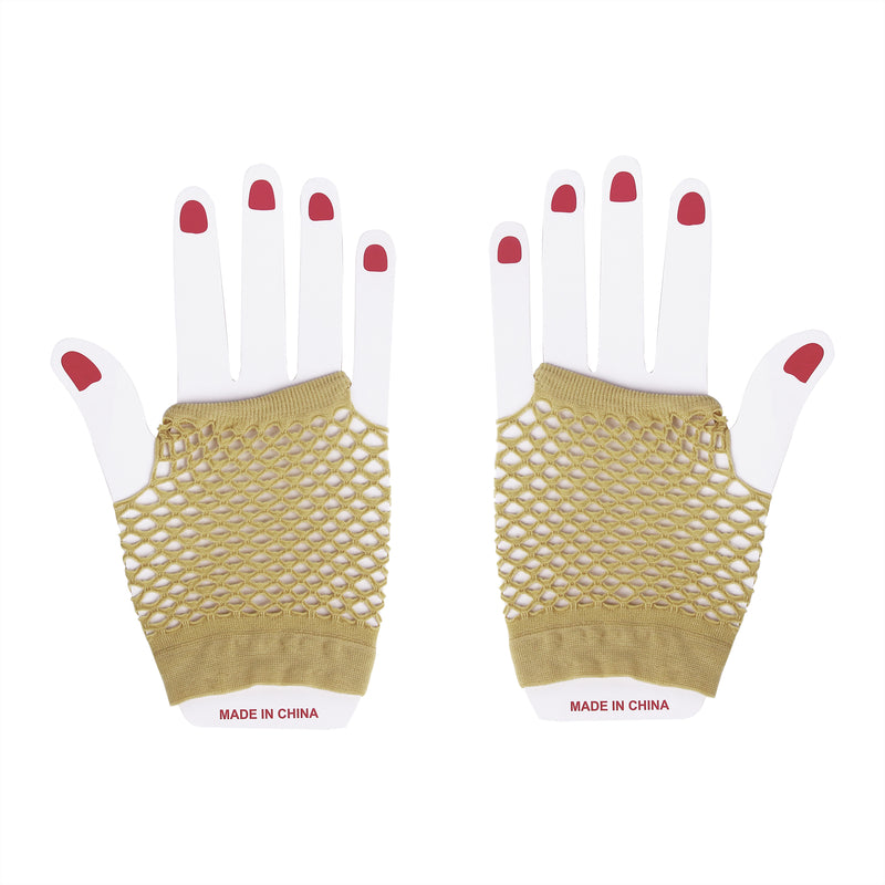 Short Fishnet Gloves – Gold