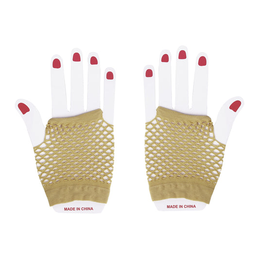 Short Fishnet Gloves – Gold