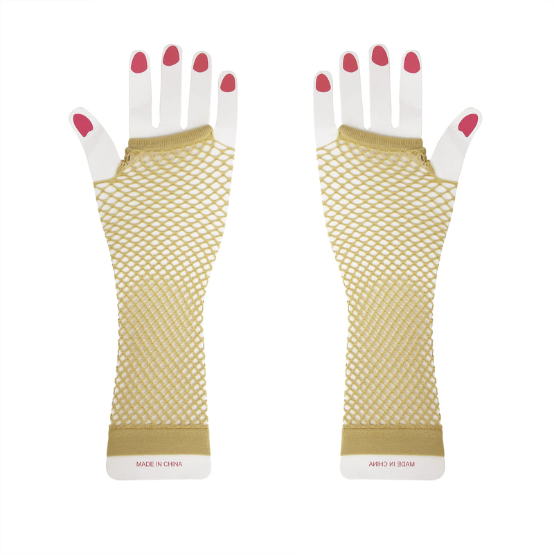 Long Fishnet Gloves – Gold