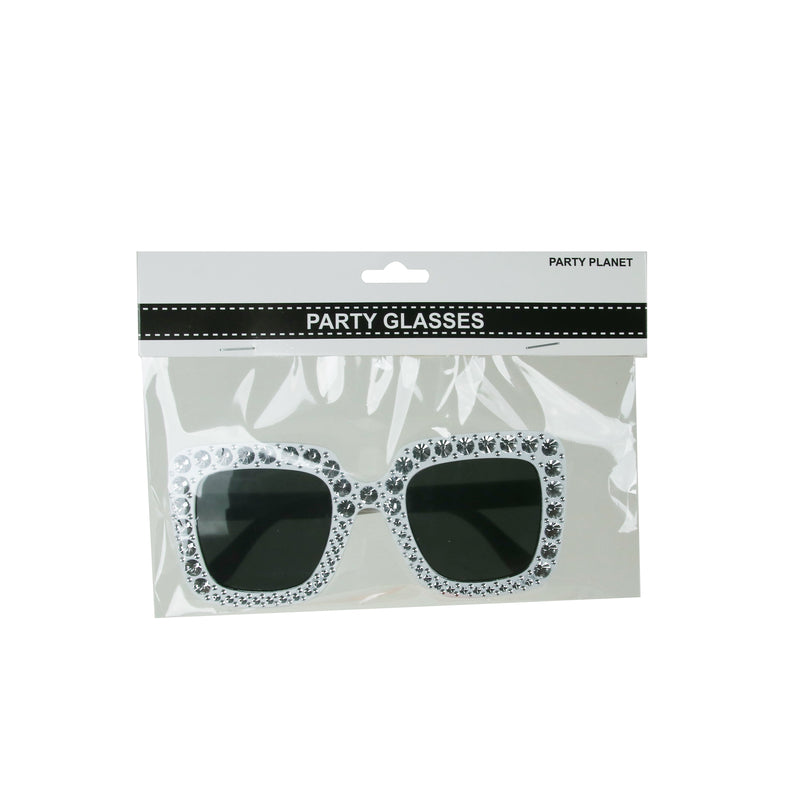 White Bling Glasses - alternate view