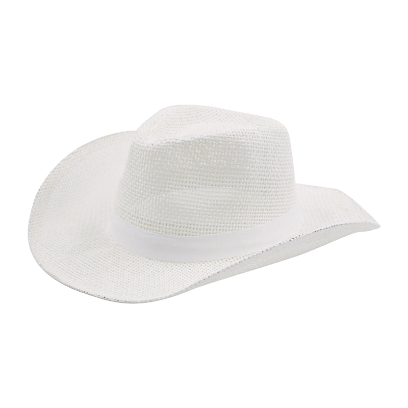 Burlap Cowboy Hat – White