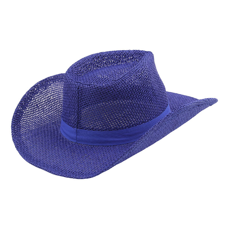 Burlap Cowboy Hat – Blue