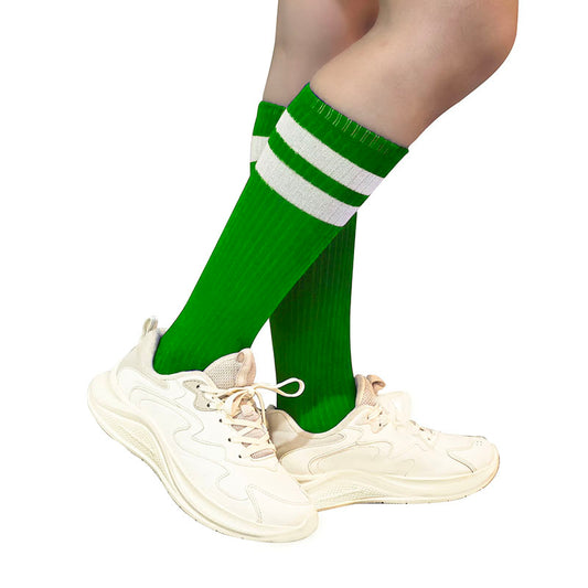 Green Stripe Knee High Socks