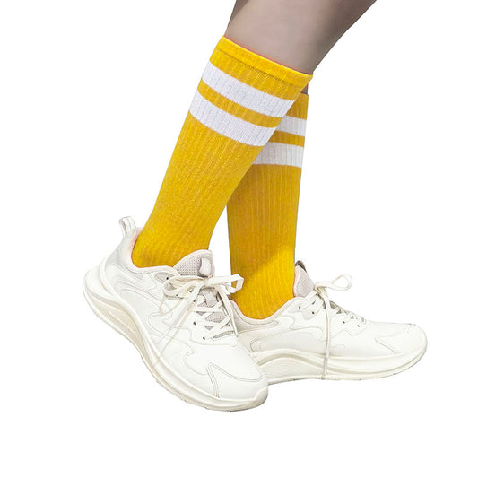 Yellow Stripe Knee High Socks