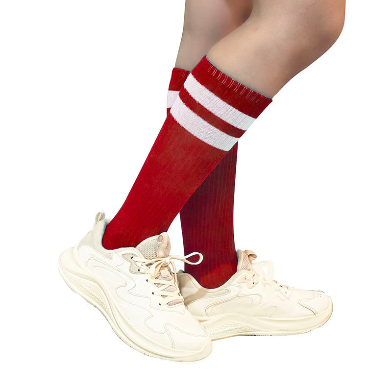 Red Stripe Knee High Socks