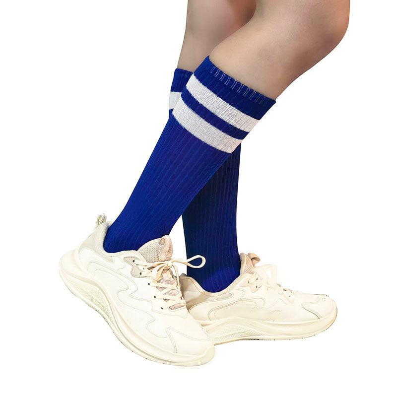 Blue Stripe Knee High Socks