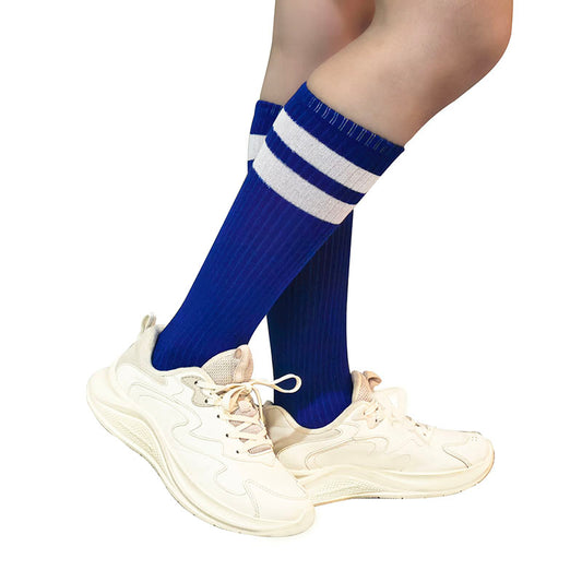 Blue Stripe Knee High Socks