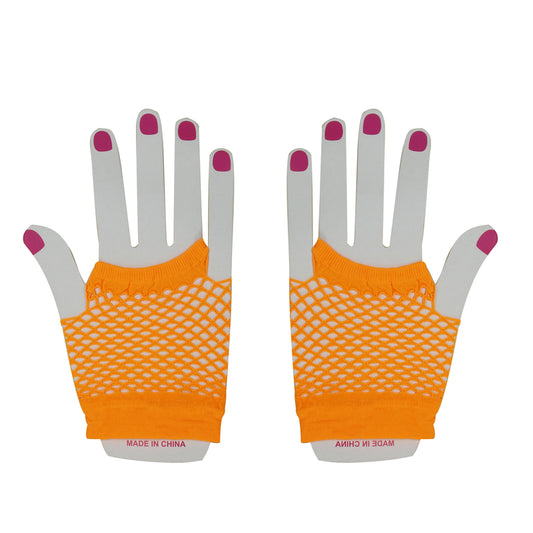 Fishnet Gloves – Orange