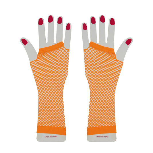 Fishnet Gloves – Orange
