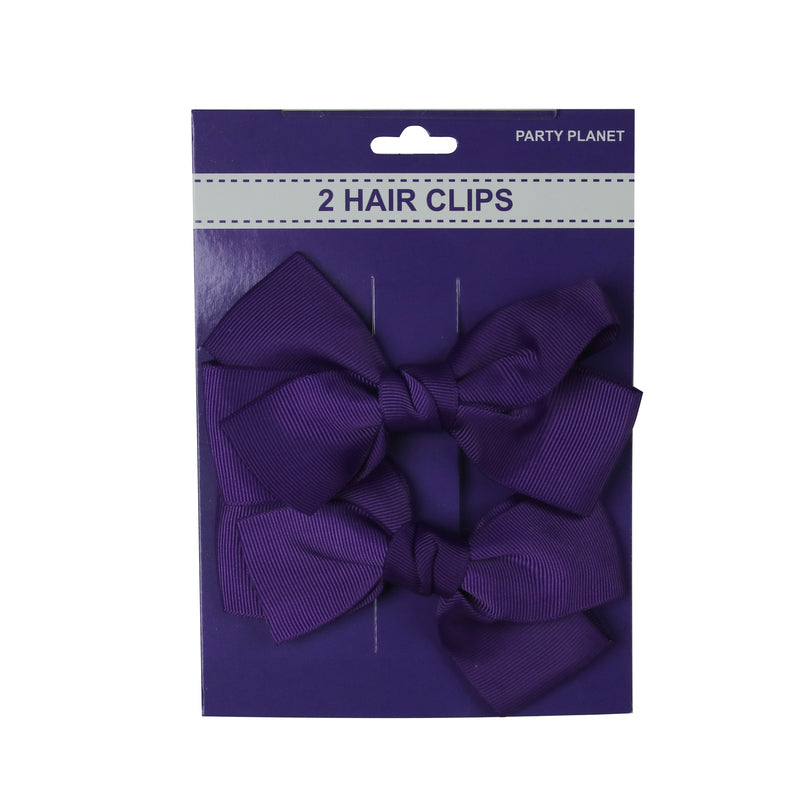 Bow Hair Clip – Purple - alternate view