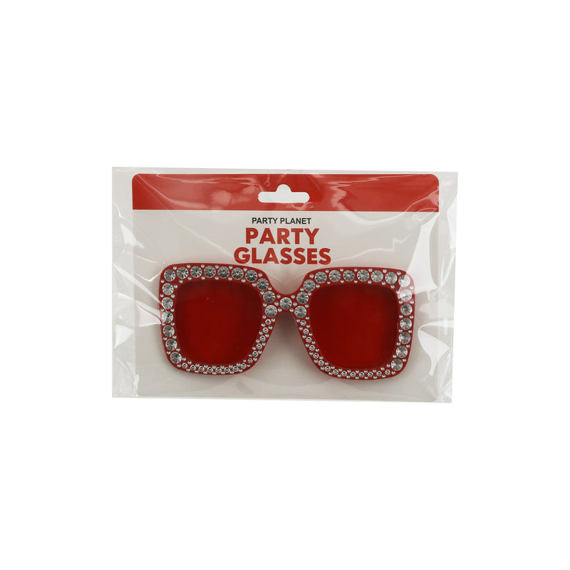 Red Bling Glasses - alternate view
