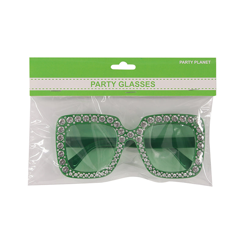 Green Bling Glasses - alternate view