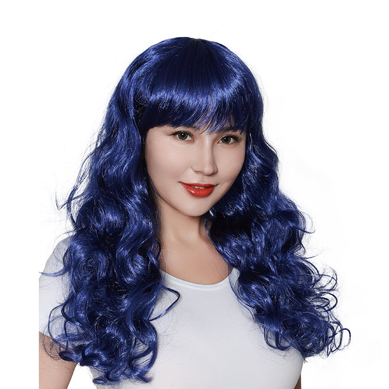 Blue Wavy Long Wig