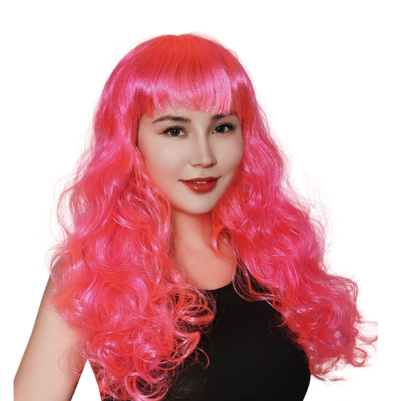 Pink Wavy Long Wig