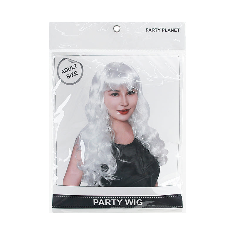 White Wavy Long Wig - alternate view