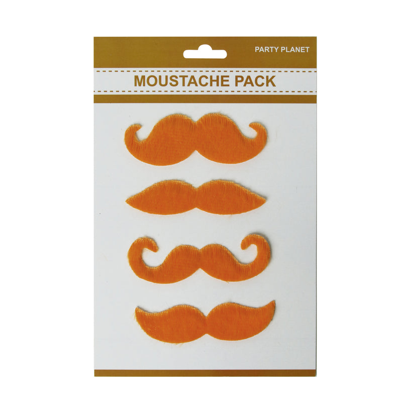 Asst. 4pk Moustache Pack – Orange