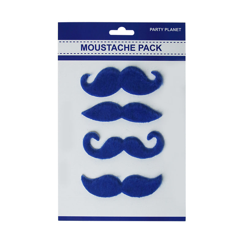 Asst. 4pk Moustache Pack – Blue