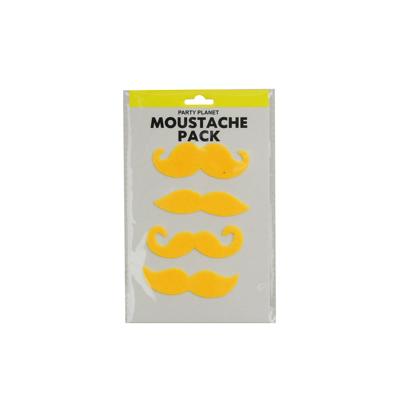 Asst. 4pk Moustache Pack – Yellow - alternate view