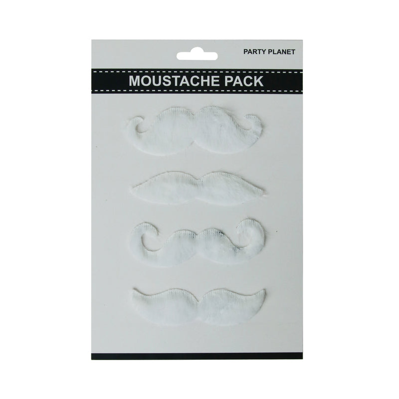 Asst. 4pk Moustache Pack – White - alternate view