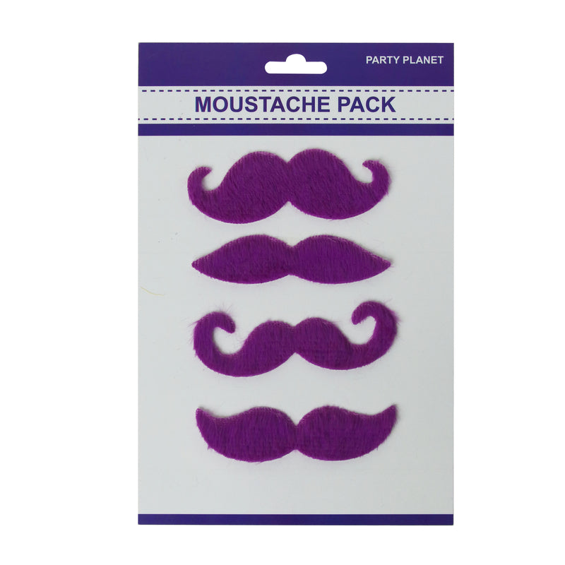 Asst. 4pk Moustache Pack – Purple