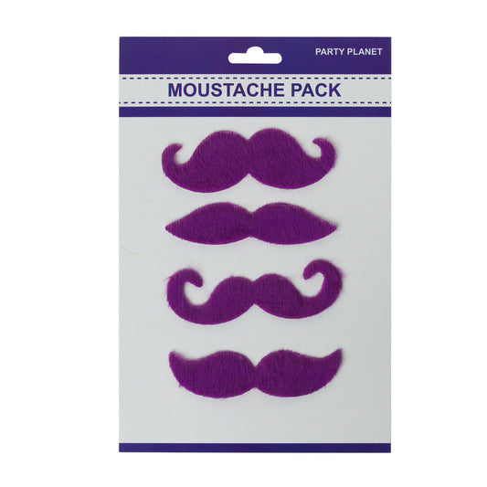 Asst. 4pk Moustache Pack – Purple