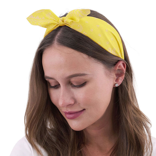 Retro Printed Headband – Yellow