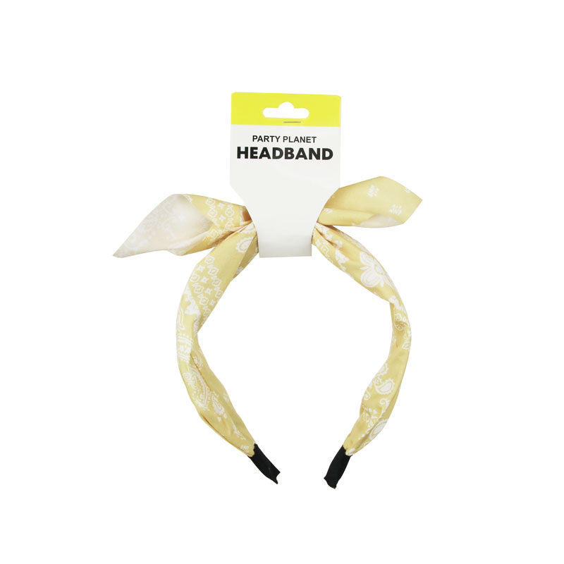 Retro Printed Headband – Yellow - alternate view