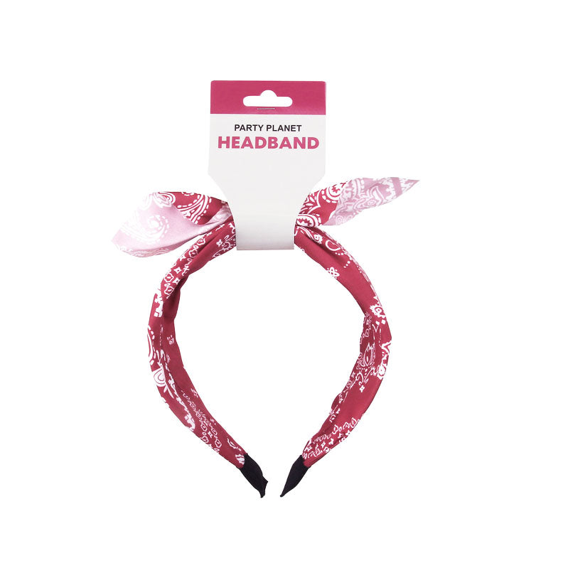 Retro Printed Headband – Pink - alternate view