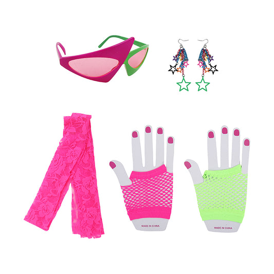 4pc 80's Dress Up Accessories