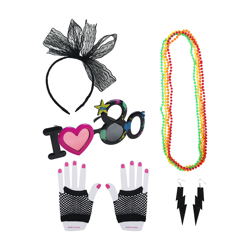 5pc 80's Dress Up Accessories